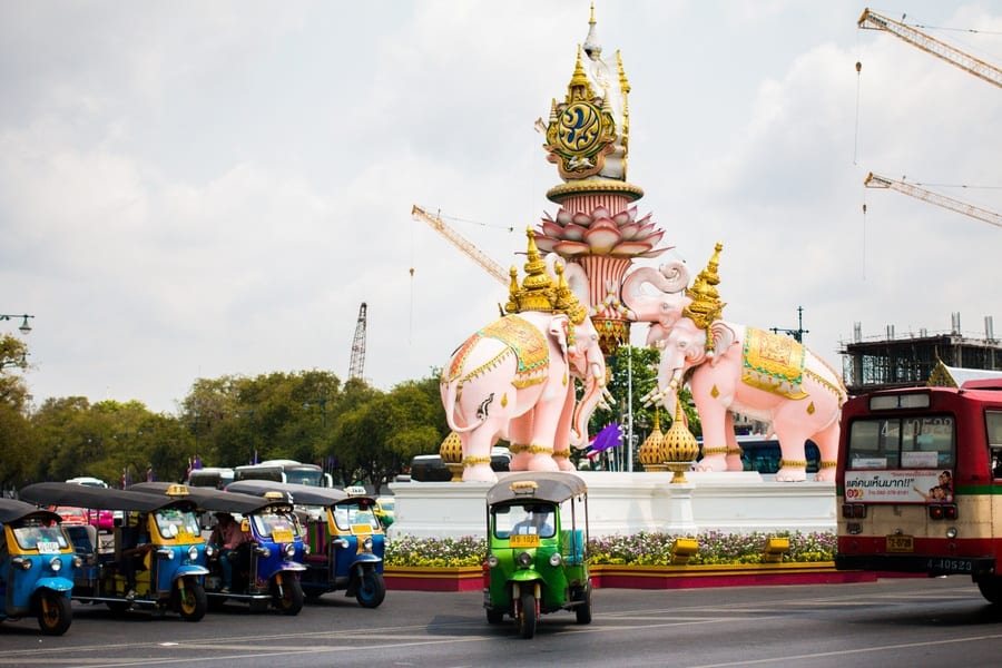 Place des Eléphants à Bangkok 